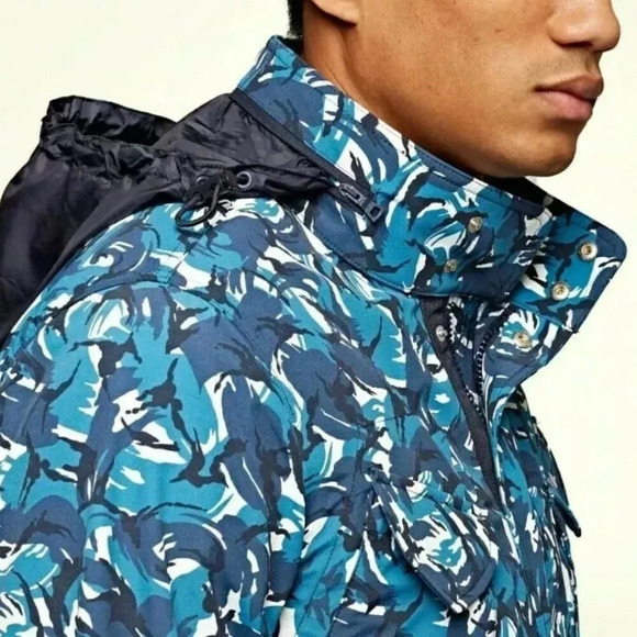Orlebar Brown Sutherland Camo water wind resistant Field Jacket Lake Blue | Med - Picture 3 of 15